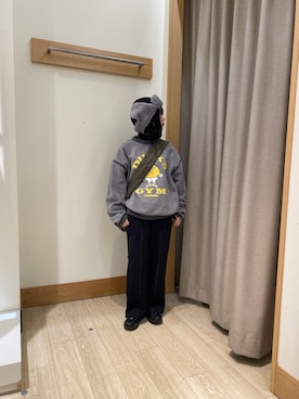 「アイテム（スウェットパンツ）」を使った、momokaさん（レディース・150cm）の冬コーディネート