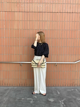「アイテム（かごバッグ）」を使った、momokaさん（骨格ウェーブ・レディース・150cm）の夏コーディネート