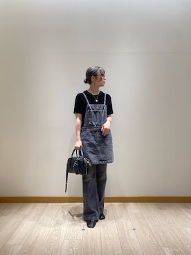 「fredy emue（フレディエミュ）のFRベーシックフレアデニムパンツ（デニムパンツ）」を使った、momokaさん（レディース・150cm）の夏コーディネート
