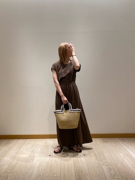 「アイテム（スカート、ブラウン系）」を使った、momokaさん（レディース・150cm）の夏コーディネート