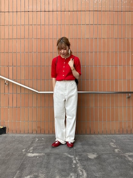 「ケーブルニット」｜momokaさん（レディース・150cm）の夏コーディネート