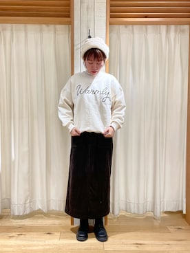 「サマンサ モスモス(Samansa Mos2)」｜「アイテム（スウェット）」を使った、かわもと　ももこさん（レディース・158cm）の秋コーディネート