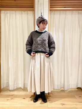 「TSUHARU by Samansa Mos2（ツハルバイサマンサモスモス）のアイテム（ブーツ）」を使った、かわもと　ももこさん（レディース・158cm）の秋コーディネート