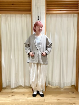 「Samansa Mos2（サマンサ モスモス）のアイテム（テーラードジャケット）」を使った、かわもと　ももこさん（レディース・158cm）の春コーディネート