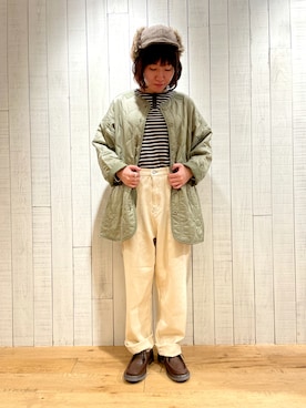「チロリアンシューズ」｜「アイテム（ブルゾン）」を使った、かわもと　ももこさん（レディース・158cm）の秋コーディネート