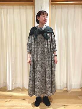 「柄物」｜「アイテム（ワンピース/ドレス）」を使った、かわもと　ももこさん（レディース・158cm）の夏コーディネート