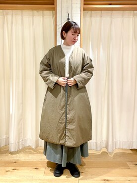 「Samansa Mos2（サマンサ モスモス）の襟刺繍シャーリング前後2WAYブラウス（シャツ/ブラウス）」を使った、かわもと　ももこさん（レディース・158cm）の秋コーディネート