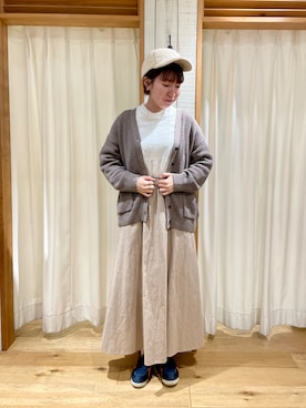 「サマンサ モスモス(Samansa Mos2)」｜「アイテム（キャップ）」を使った、かわもと　ももこさん（レディース・158cm）の秋コーディネート