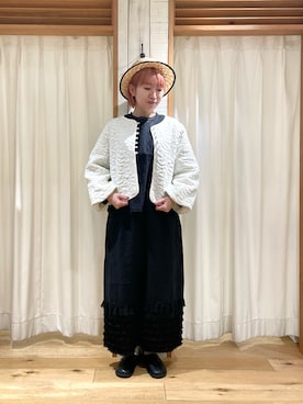 「TSUHARU by Samansa Mos2（ツハルバイサマンサモスモス）のアイテム（ジャケット/アウター）」を使った、かわもと　ももこさん（レディース・158cm）の春コーディネート