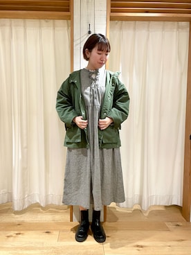 「サマンサ モスモス(Samansa Mos2)」｜「アイテム（マウンテンパーカー）」を使った、かわもと　ももこさん（レディース・158cm）の秋コーディネート