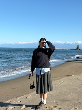 「アイテム（Tシャツ/カットソー）」を使った、hioさん（レディース・166cm）の秋コーディネート