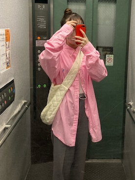 「POLO RALPH LAUREN（ポロ ラルフ ローレン）のアイテム（シャツ/ブラウス、ピンク系）」を使った、aさん（レディース・160cm）の春コーディネート