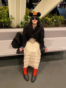 「アイテム（ステンカラーコート）」を使った、フウカさん（レディース・168cm）の秋コーディネート