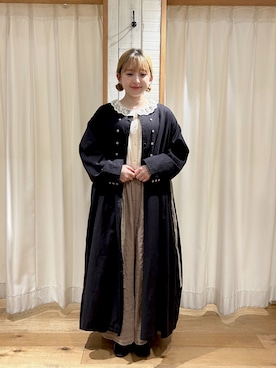 「ダブルボタン」｜「アイテム（その他アウター）」を使った、あぶさん（レディース・152cm）の秋コーディネート