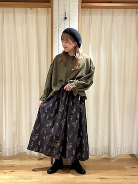 「TSUHARU by Samansa Mos2（ツハルバイサマンサモスモス）のアイテム（スカート）」を使った、あぶさん（レディース・152cm）の秋コーディネート