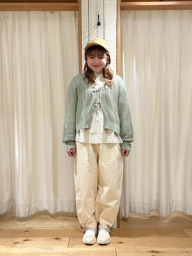 「サマンサ モスモス(Samansa Mos2)」｜「アイテム（キャップ）」を使った、あぶさん（レディース・152cm）の春コーディネート