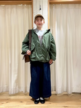 「サマンサ モスモス(Samansa Mos2)」｜「アイテム（スウェット）」を使った、あぶさん（レディース・152cm）の秋コーディネート