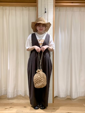 「サマンサモスモス」｜「アイテム（サロペット/オーバーオール）」を使った、あぶさん（レディース・152cm）の夏コーディネート