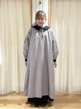 「Samansa Mos2（サマンサ モスモス）の配色前後2WAYブラウス（シャツ/ブラウス）」を使った、あぶさん（レディース・152cm）の冬コーディネート