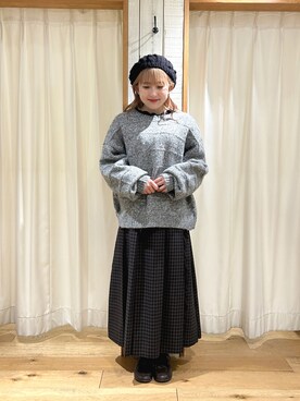 「フユコーデ」｜「アイテム（帽子）」を使った、あぶさん（レディース・152cm）の秋コーディネート