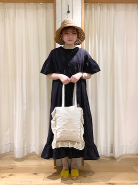 「Samansa Mos2（サマンサ モスモス）のセパレートサンダル（サンダル）」を使った、あぶさん（レディース・152cm）の春コーディネート