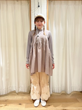 「サマンサモスモス」｜「アイテム（チュニック）」を使った、あぶさん（レディース・152cm）の冬コーディネート