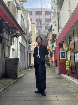 「MONKEY TIME（モンキータイム）の＜monkey tme＞ PE JQD BASEBALL SHIRT/ベースボールシャツ（シャツ/ブラウス、ブラック系）」を使った、snobさん（メンズ・172cm）の夏コーディネート