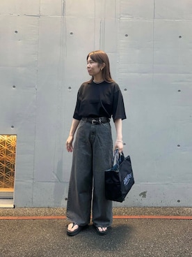 「アイテム（ベルト）」を使った、ideさん（レディース・157cm）の夏コーディネート