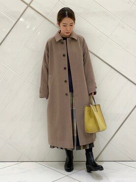 「RODE SKO」｜「アイテム（ステンカラーコート）」を使った、ideさん（レディース・157cm）の秋コーディネート