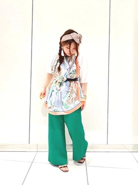 「Cepica（セピカ）のアイテム（パンツ）」を使った、saya🌵〔 相互フォロー 〕さん（レディース・150cm）の夏コーディネート