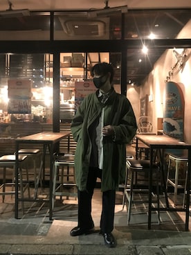 「秋」｜「アイテム（モッズコート）」を使った、kocoinsさん（メンズ・178cm）の秋コーディネート