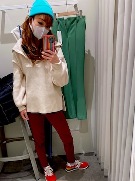 「NEWBALANCE」｜「アイテム（スラックス）」を使った、Natsumi1031さん（レディース・161cm）の冬コーディネート