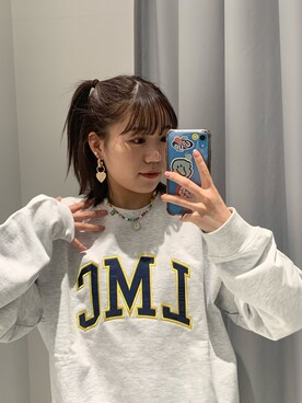「LMCのアイテム（スウェット）」を使った、sakuraさん（レディース・152cm）の冬コーディネート