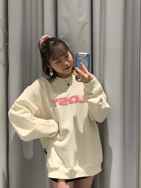 「LMCのアイテム（スウェット）」を使った、sakuraさん（レディース・152cm）の冬コーディネート