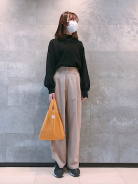 「LVEU.（ラブユ.）のアイテム（セットアップ）」を使った、neneさん（レディース・160cm）の秋コーディネート