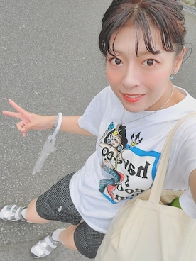 「THE SHINZONE（ザ　シンゾーン）のアイテム（アクセサリー）」を使った、さち魚さん（レディース・160cm）の夏コーディネート