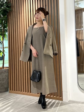 「グレンチェック」｜「アイテム（ブーツ）」を使った、takamiさん（レディース・164cm）の秋コーディネート