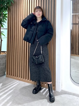 「ショートダウン」｜「アイテム（ジャケット/アウター）」を使った、takamiさん（レディース・164cm）の冬コーディネート
