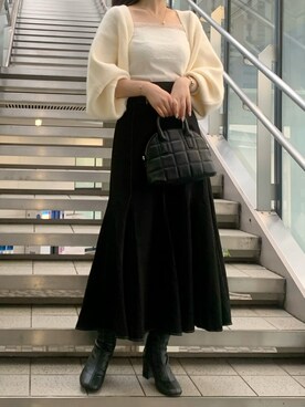 「FREE'S MART（フリーズマート）の◇ボストンチェーンショルダーバッグ（ショルダーバッグ）」を使った、takamiさん（レディース・164cm）の秋コーディネート