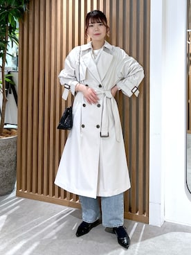 「FREE'S MART（フリーズマート）のアイテム（トレンチコート）」を使った、takamiさん（レディース・164cm）の冬コーディネート