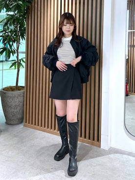 「FREE'S MART（フリーズマート）のアイテム（MA-1）」を使った、takamiさん（レディース・164cm）の秋コーディネート