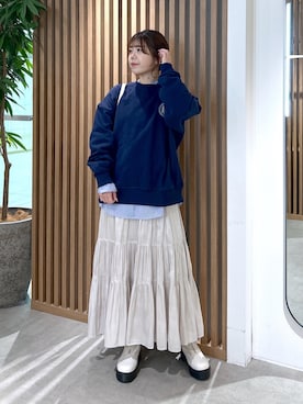「FREE'S MART（フリーズマート）のアイテム（スウェット）」を使った、takamiさん（レディース・164cm）の冬コーディネート