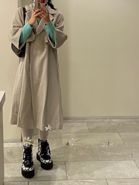「厚底」｜「アイテム（トレンチコート）」を使った、miodaoさん（レディース・155cm）の秋コーディネート