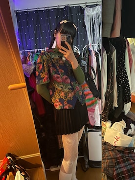 「VINTAGE（ヴィンテージ）のアイテム」を使った、miodaoさん（レディース・155cm）の冬コーディネート