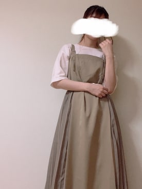 「ピスタチオ」｜「アイテム（ジャンパースカート）」を使った、harp9さん（レディース・154cm）の夏コーディネート
