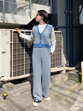 「カラー×コーデ」｜「アイテム（アンサンブル）」を使った、RODEOCROWNSWIDEBOWLさん（レディース・162cm）の春コーディネート