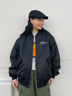 「メンズライクコーデ」｜「アイテム（ブルゾン）」を使った、RODEOCROWNSWIDEBOWLさん（レディース・161cm）の冬コーディネート