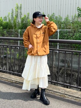 「RODEO CROWNS WIDE BOWL（ロデオクラウンズワイドボウル）のアイテム（その他アウター）」を使った、RODEOCROWNSWIDEBOWLさん（レディース・158cm）の秋コーディネート