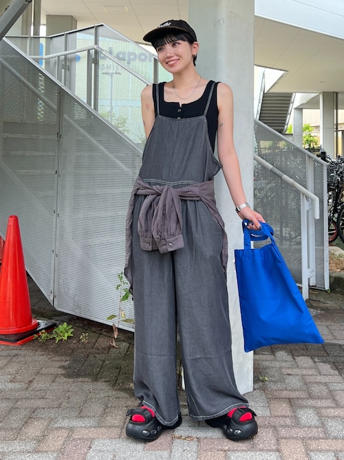 クールデニムリボンサロペット
