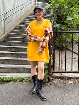 「スウェットワンピース」｜RODEOCROWNSWIDEBOWLさん（レディース・158cm）の秋コーディネート